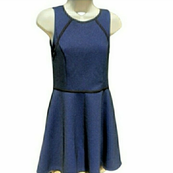Fit Flare Tank Dress Sleeveless Stretch F21 Black Blue Small 💙 NEW - Picture 2 of 11